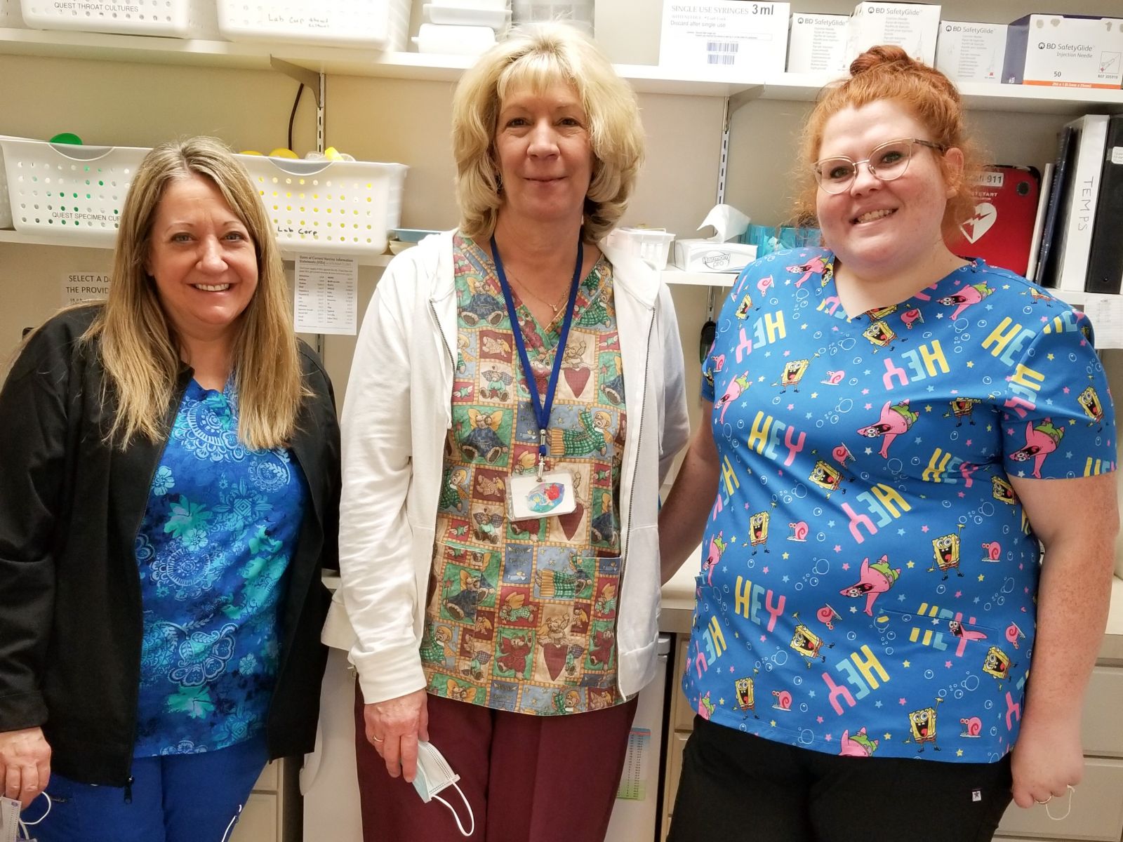 three nurses at Pennridge Pediatrics