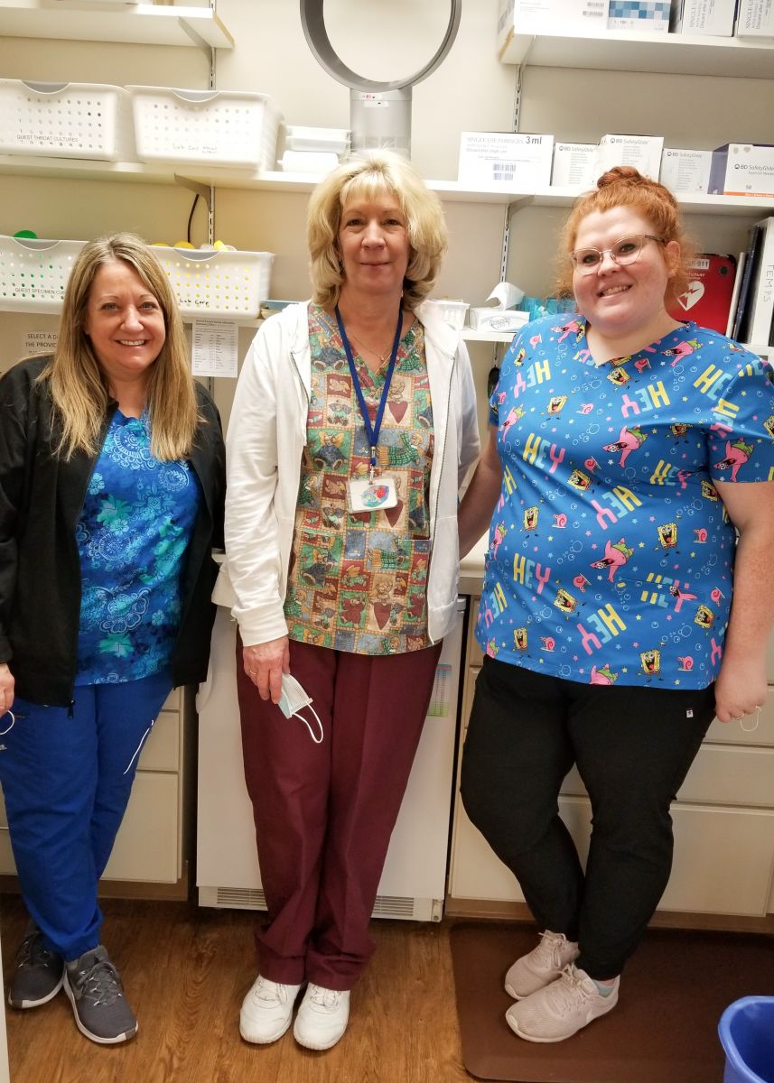 three nurses at Pennridge Pediatrics